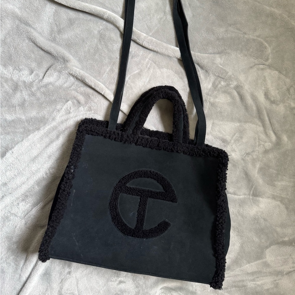 (SOLD) Telfar UGG Black Shearling Medium Shopping Bag - Picture 3 of 8